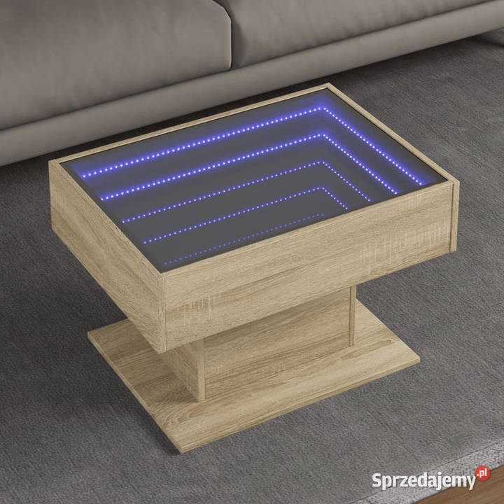 Stolik kawowy z LED dąb sonoma 70x50x45 WM847534 Meble Warszawa