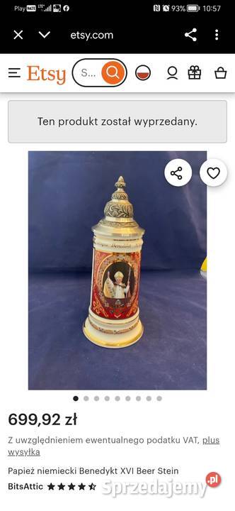 Kufel do piwa Benedykt XVI Nowy Tomyśl