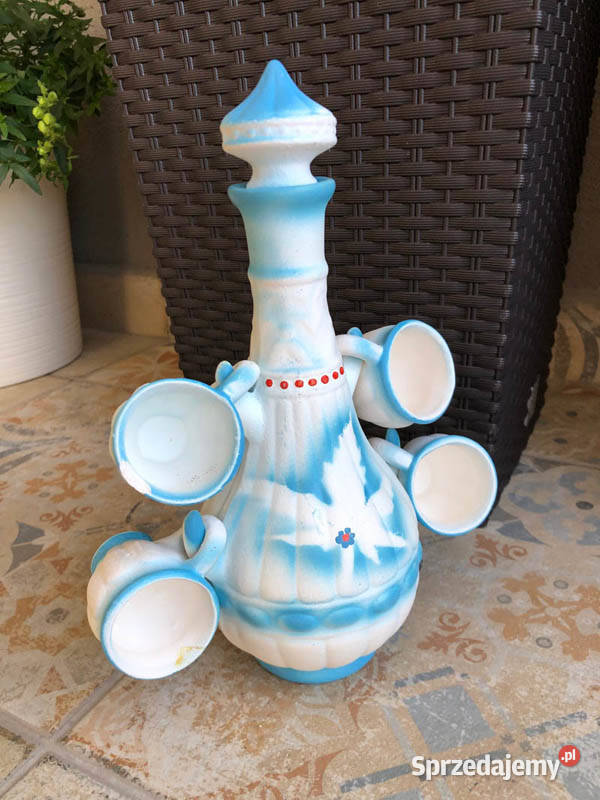 Ceramiczna karafka z 42 czarkami 25 Kielce