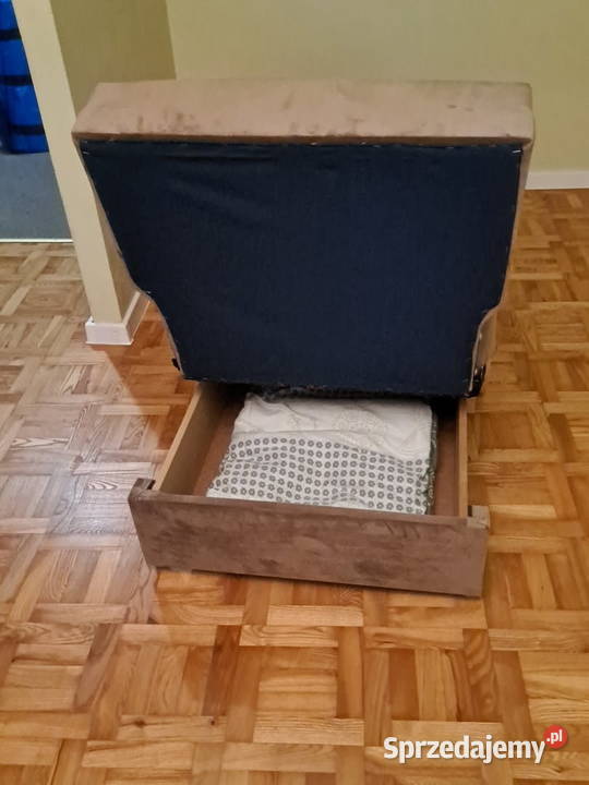 Amerykanka Fotel Rozkładany Sofa Ciemno Beżowa 80cm Warszawa
