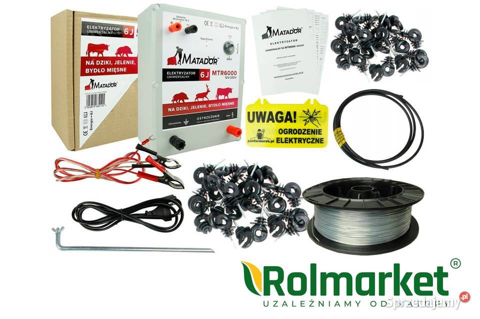 Ogrodzenie elektryczne na dziki sarny PASTUCH 6J Cieśle