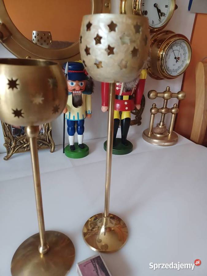 Komplet dwóch lampionów mosiężnych Poznań