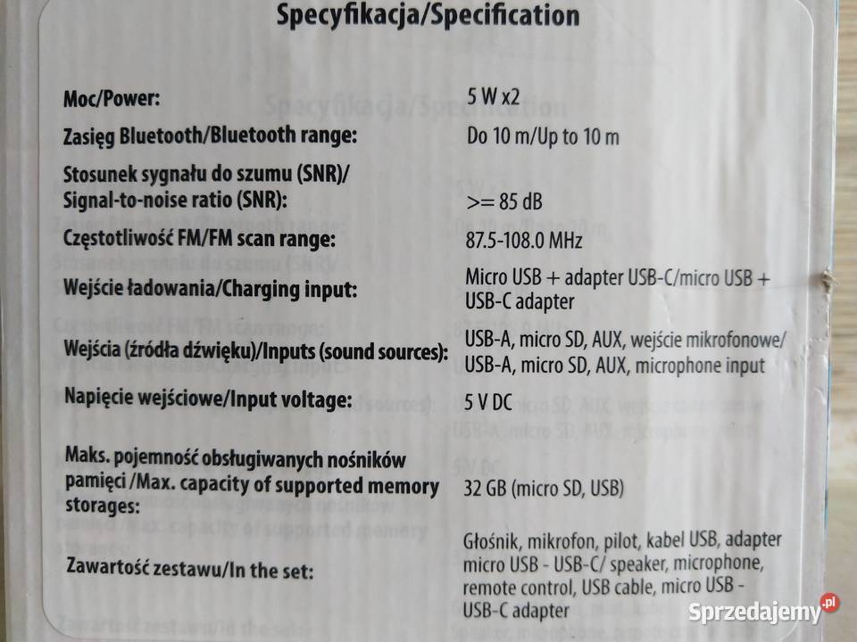 Głośnik z pilotem i mikrofonem RGB usb LED Zabrze