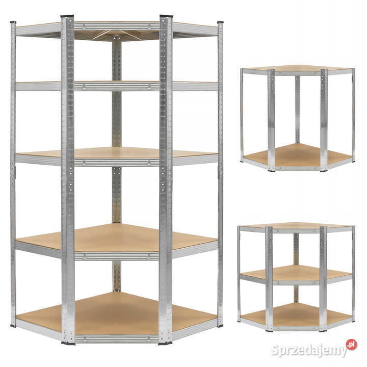 Regał magazynowy narożny metalowy srebrny 5 Poznań