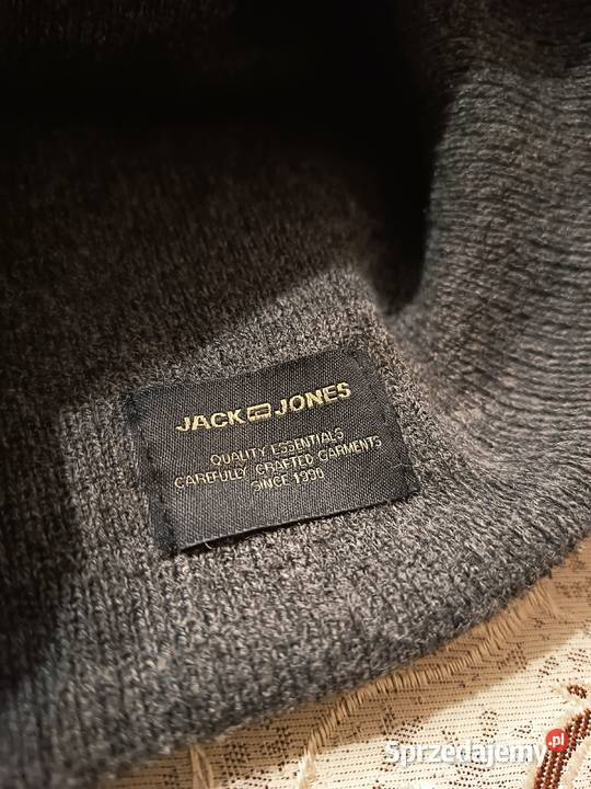 Męska Czapka Zimowa Beanie Jack Jones Szara z Suwałki