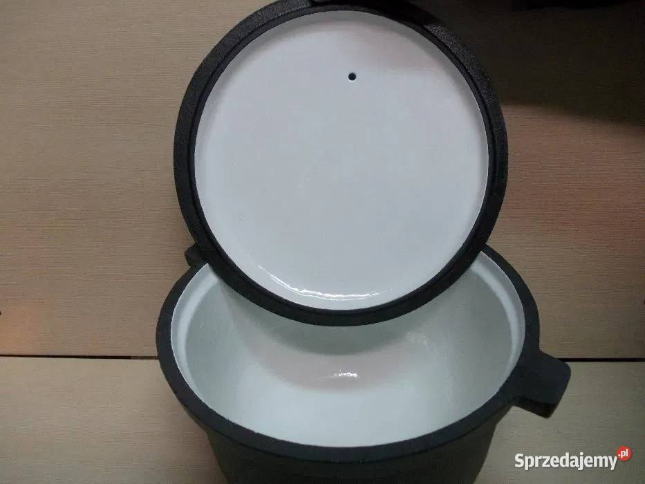 N45 Kociołek Garnek Żeliwny Myśliwski 5L i 8L