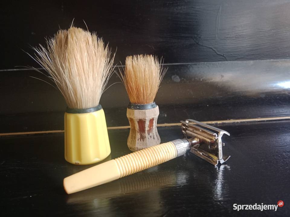 Zestaw Do Golenia PRL Retro Maszynka 2 Pędzle Ruda Śląska