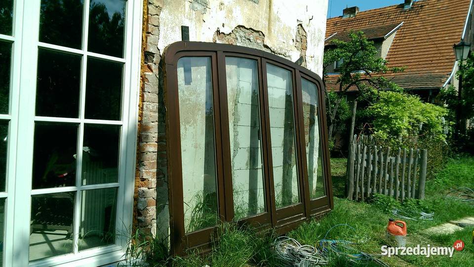 Drzwi przeszklone witryna na taras balkon drewno Tychy