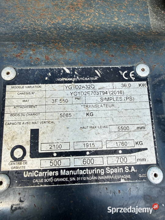 wózek widłowy NISSAN FD32 diesel Triplex 550m
