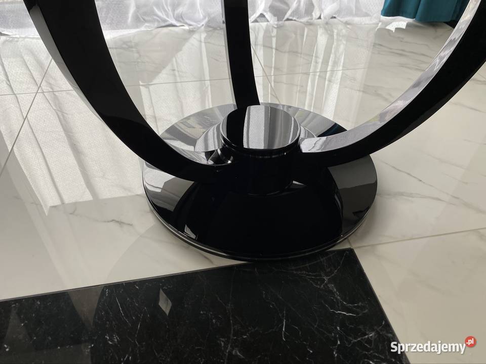 Stoł okrągły czarny połysk szkło Myślenice sprzedam
