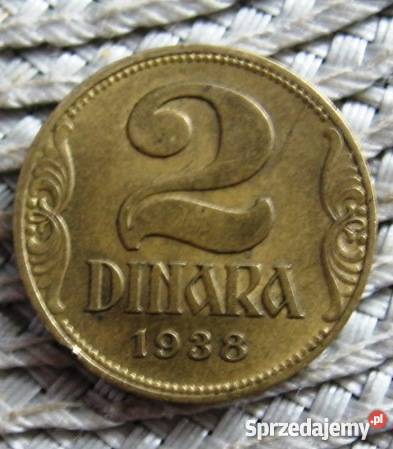 Królestwo Jugosławi 2 Dinara 1938r Kalisz