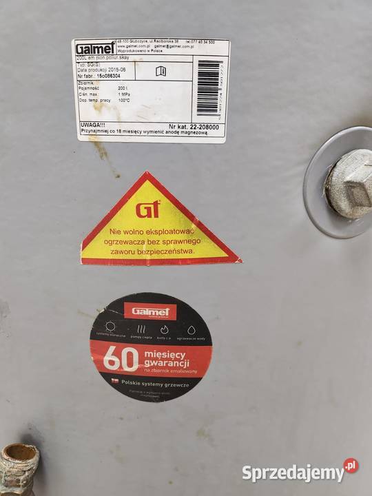 Sprzedam Bojler przemysłowy 200l 14Kw Szczecin sprzedam