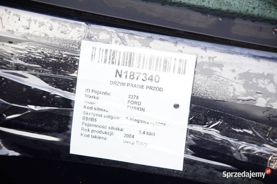 DRZWI PRAWE PRZÓD FORD FUSION DEEP NAVY Lipno sprzedam