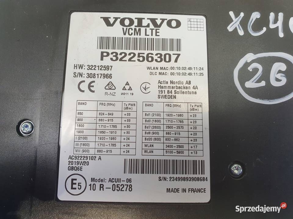 Volvo XC60 II V60 II V90 S90 MODUŁ STEROWNIK VCM Chełm