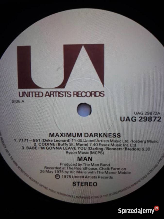 Archiwum prog rocka MAN Maximum Darkness 1975 rock Rzeszów sprzedam