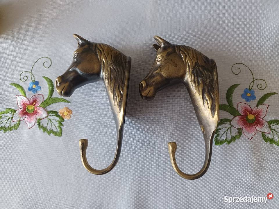 Głowa konia Mosiężny masywny wieszak Kolekcja Poznań sprzedam
