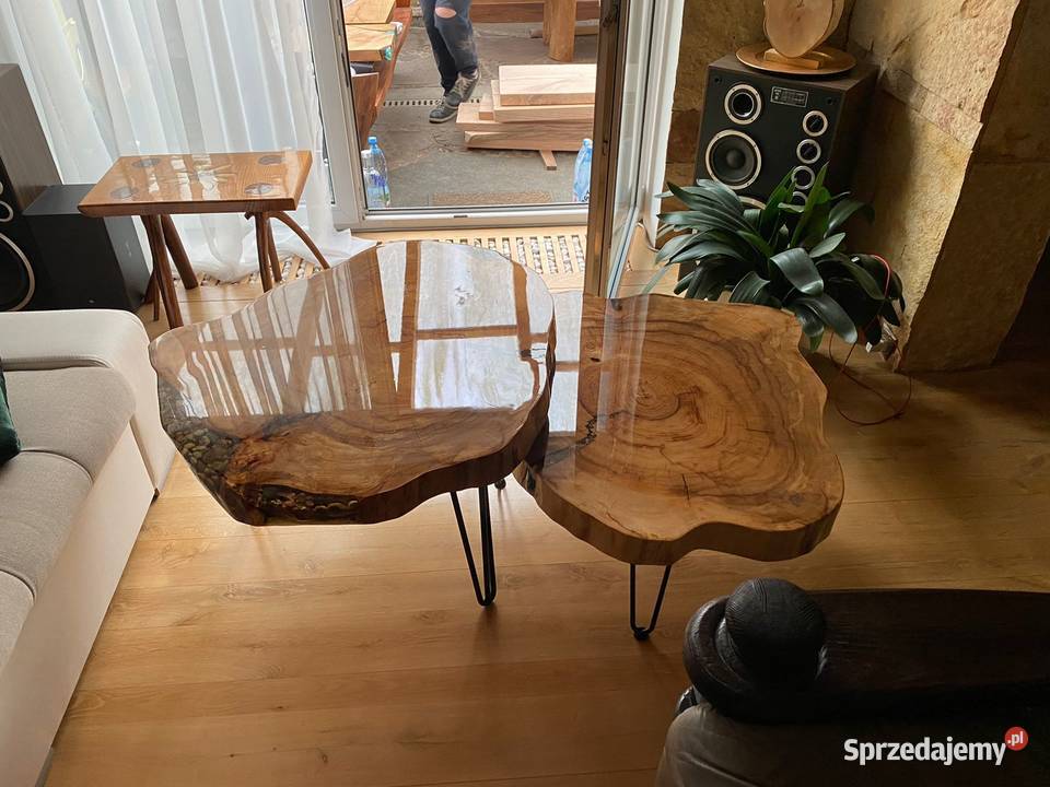 Stolik kawowy 90x8080x75 wiąz plaster mazowieckie Przysucha
