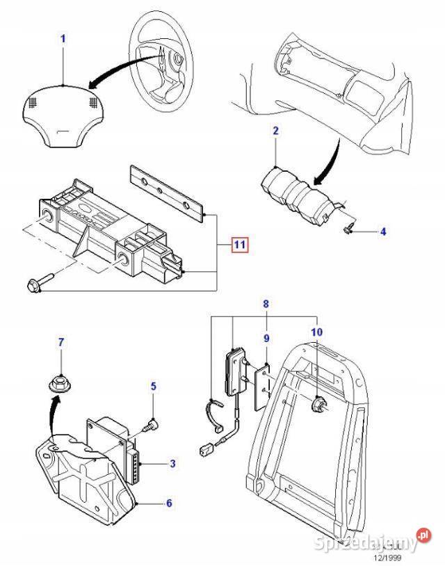 SENSOR UDERZENIOWY BOCZNY FORD FIESTA 9502 NOWY osobowe