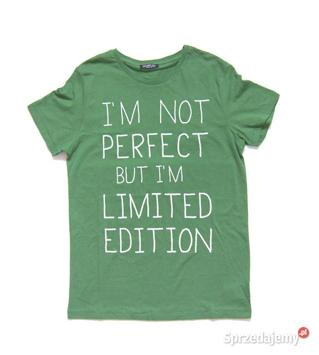 Zielona koszulka z napisem Im not perfect but Im