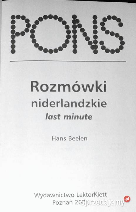 Rozmówki Niderlandzkie Last minute Beelen Hans Chełm sprzedam