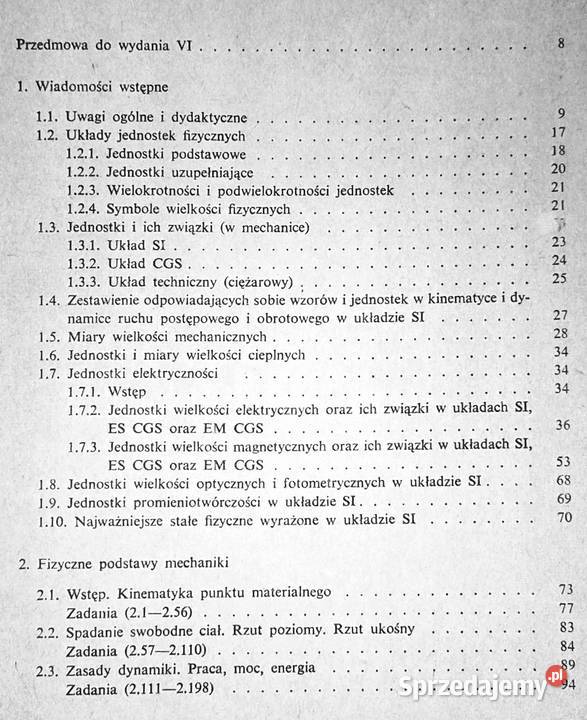 Zbiór zadań z fizyki z rozwiązaniami Józef Rok wydania 1977