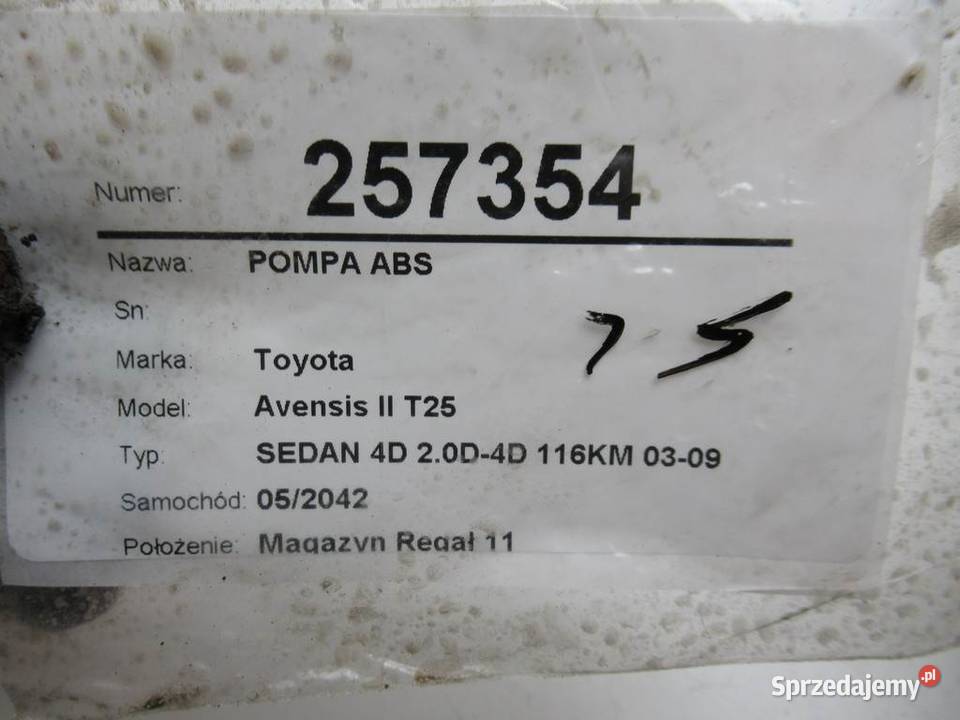 POMPA ABS TOYOTA AVENSIS T25 20 116 0308