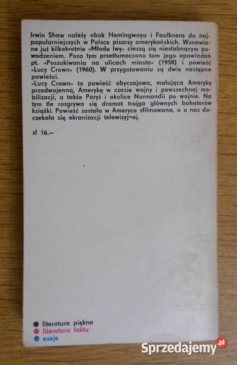 Irwin Shaw Lucy Crown sprzedam