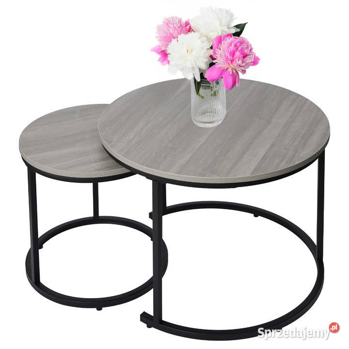 Nowoczesne stoliki kawowe okrągłe zestaw 2w1 Poznań sprzedam
