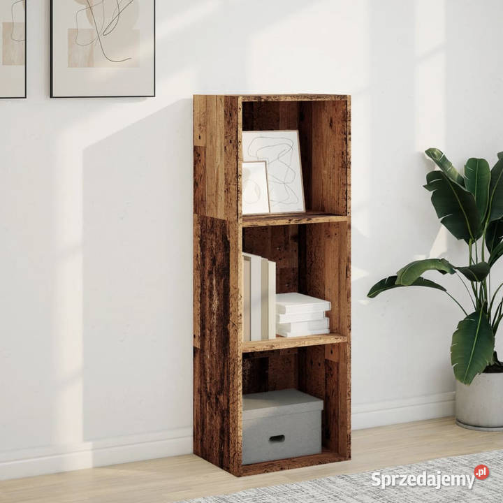 Regał na książki stare drewno 40x30x114 WM857874 mazowieckie Warszawa