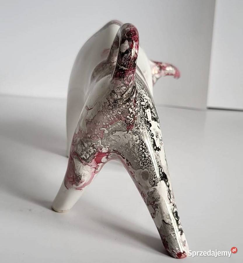 Figurka Byczek ceramiczny ręcznie malowany BYK Sierakowice