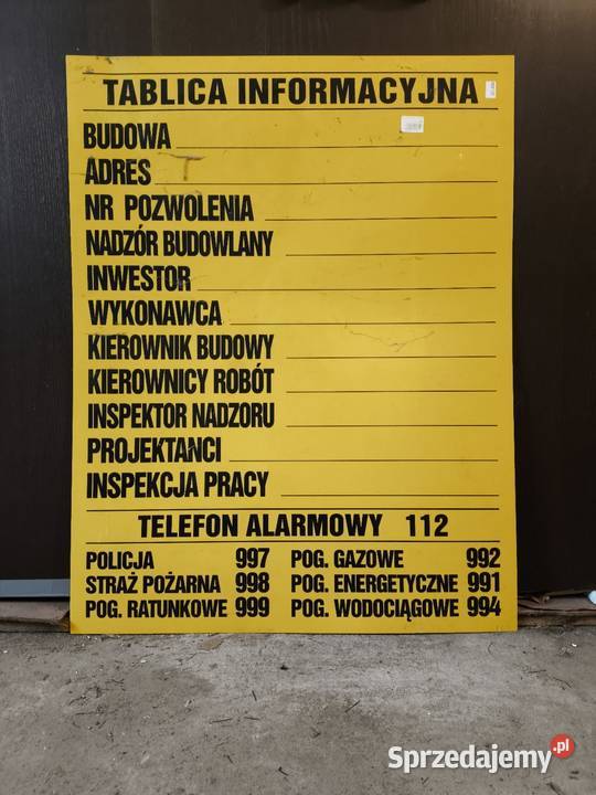 Tablica informacyjna budowa Borowie