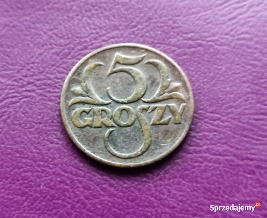 Moneta przedwojenna Sanacja II RP 5 groszy 1939 Numizmatyka Pruszków