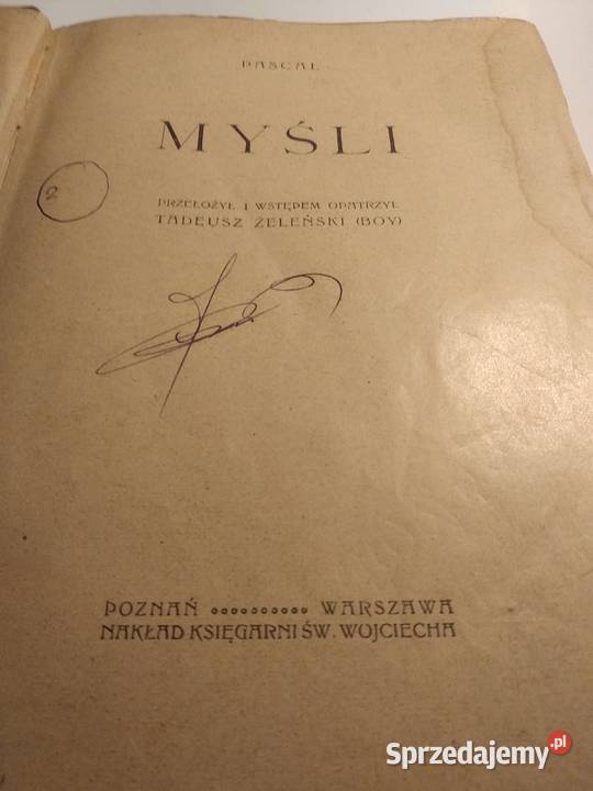 Myśli Pascal 1921r Nowy Sącz