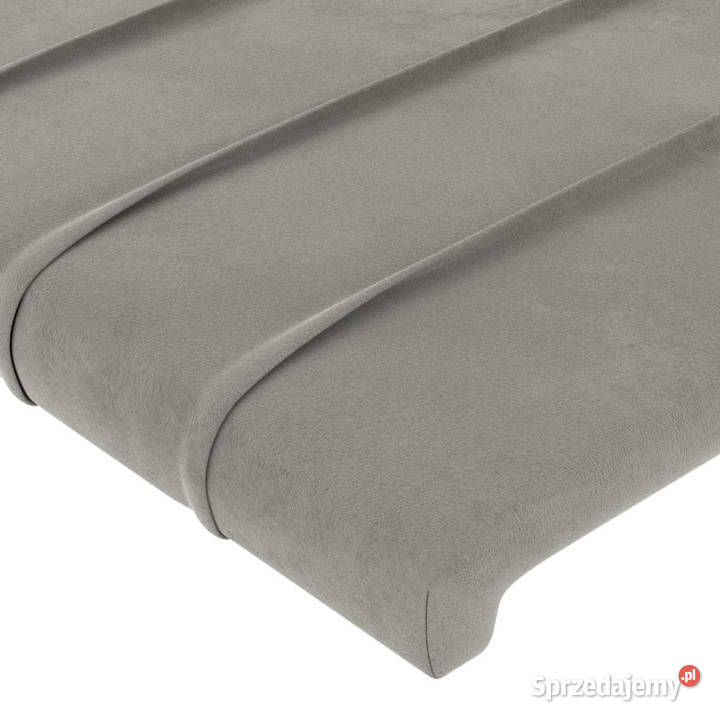 Rama łóżka bez materaca jasnoszara aksamitna 128cm