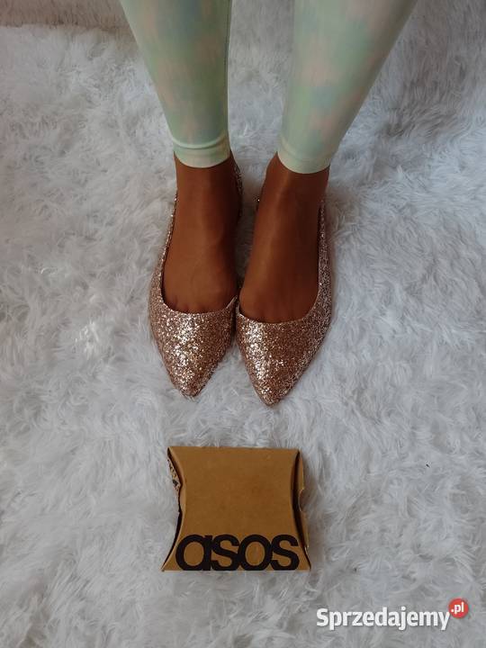 43 ASOS DesignZłote bogato zdobione baleriny małopolskie Kraków