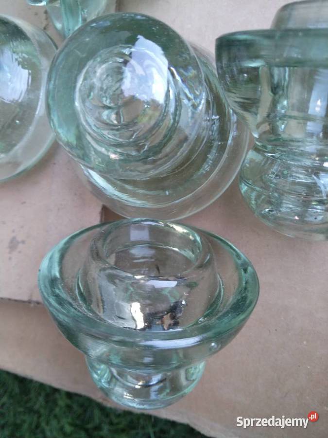 Izolatory Elektryczne Szklane Stare PRL Loft Płock