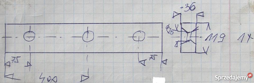 Nóż noże do gilotyny 800 x 119 x 36 mm Produkcja kujawsko-pomorskie Tuchola