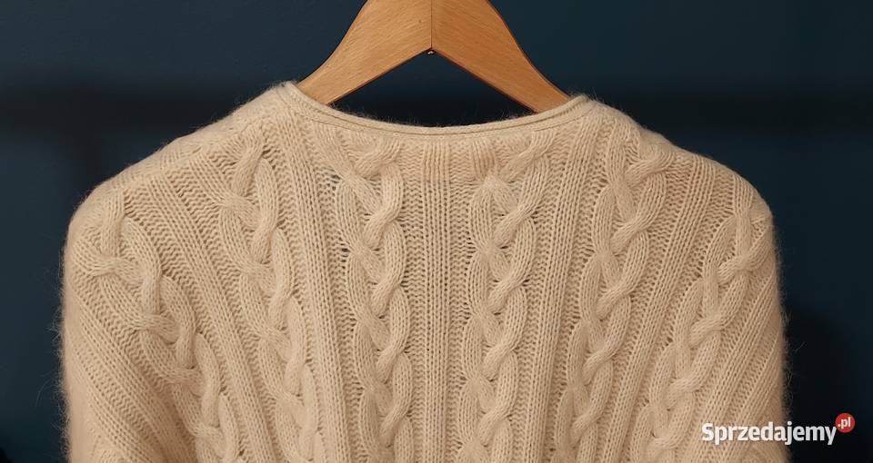 kardigan wełniany długi biały Gdańsk