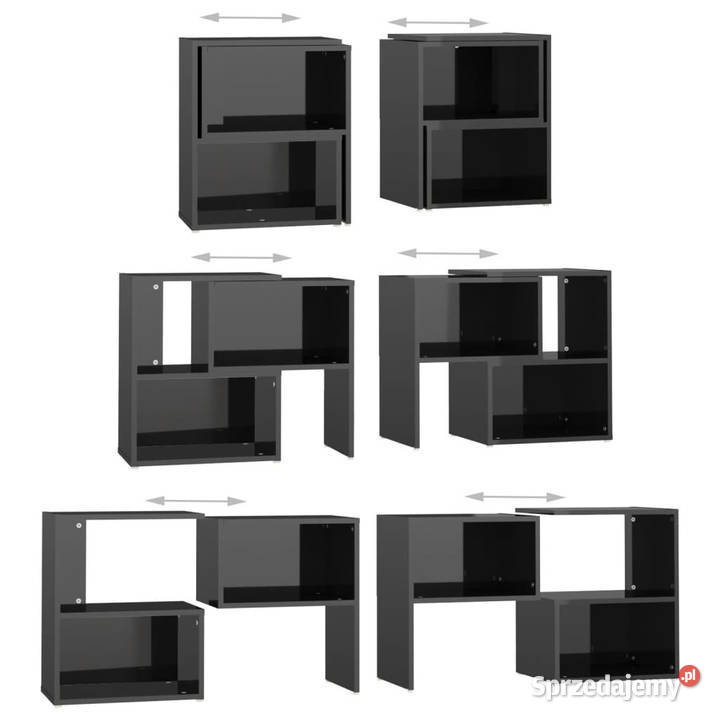 Szafka TV czarna wysoki połysk 104x30x52