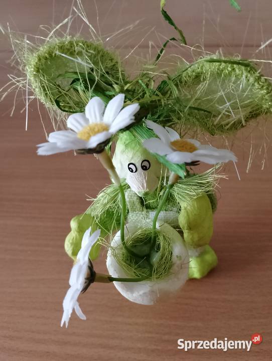 ZAJĄCZEK wielkanocny zając figurka ozdoba odcienie zieleni Złotniki sprzedam