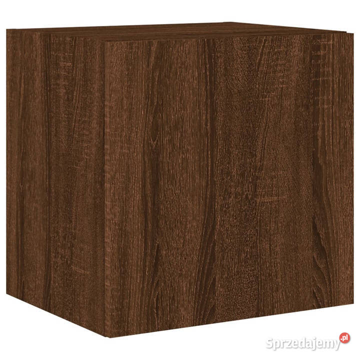 Ścienne szafki TV z LED 2 brązowy dąb 405x35x40 Warszawa