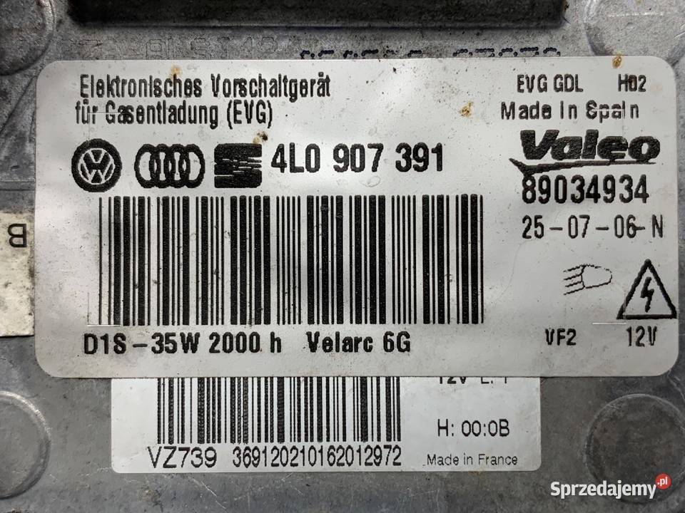 PRZETWORNICA XENON AUDI Q7 4L 4L0907391 0616