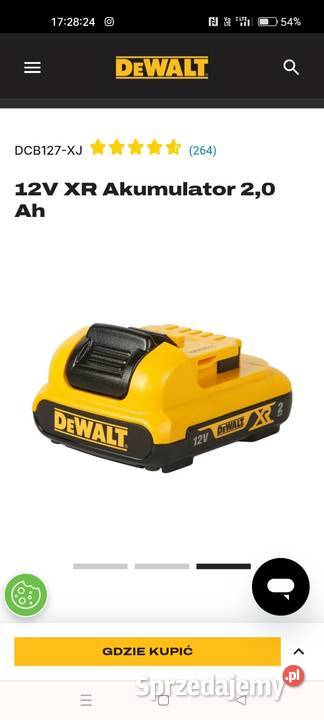 Akumulatorek DeWolta 12V Ełk