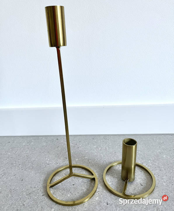 Świeczniki złote HM home zestaw świeczników Warszawa