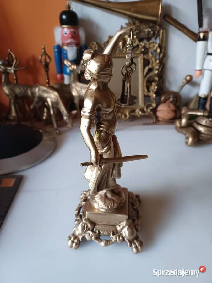 Temida Bogini sprawiedliwości Figura mosiężna