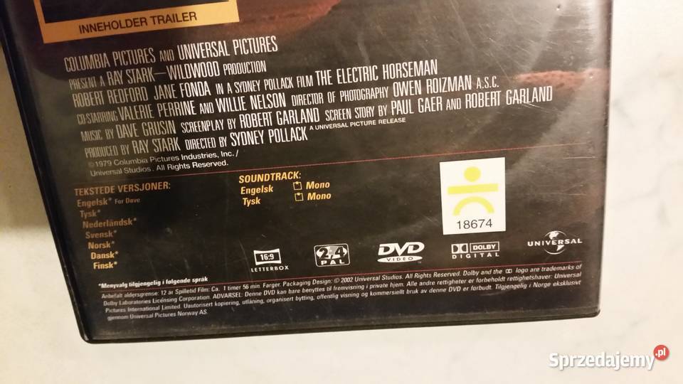 Film THE ELECTRIC HORSEMAN 1979 Columbia dvd Puławy
