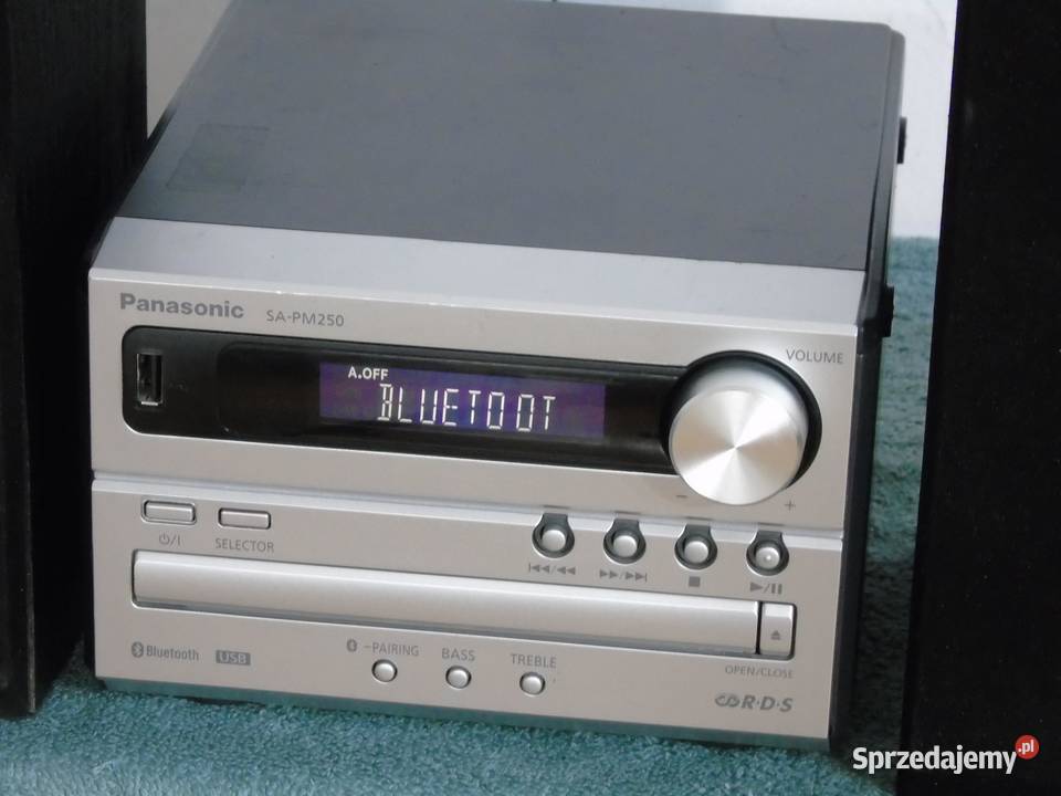 Wieża Panasonic SAPM250 pilot USB mp3 BT CD kol Jasło