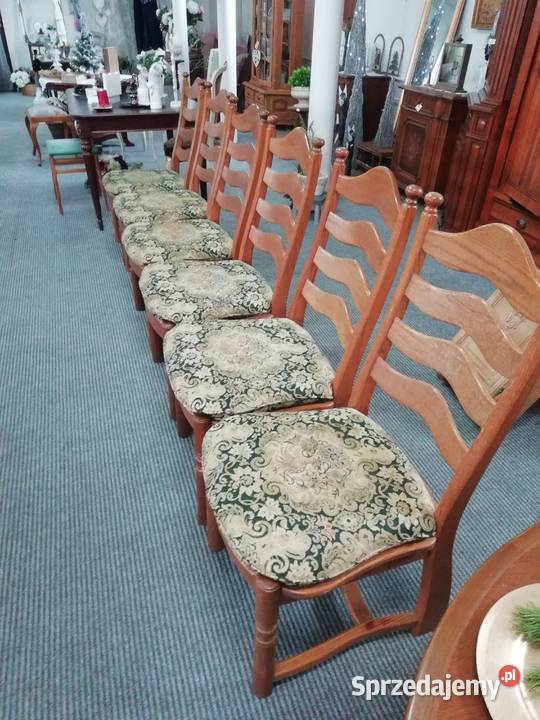 Krzesła dębowe kpl 6 Okazja 50cm Tarnobrzeg sprzedam