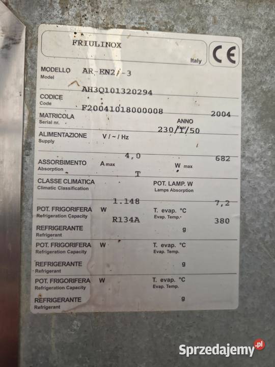 FRIULINOX AREN23 Szafa chłodnicza piekarnicza EN wielkopolskie Krotoszyn sprzedam