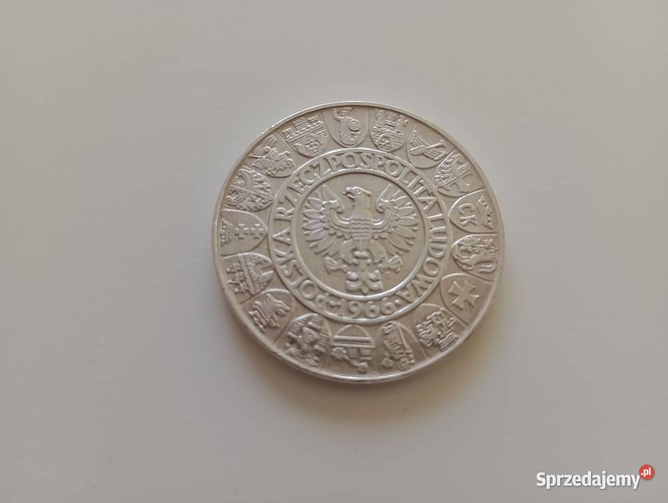 Moneta 100 1966r Mieszko i Dąbrówka Srebro Mosina